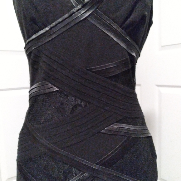 NWT Mesmerize Sleeveless Black Lace Satin Party Wedding Cocktail Dress Size Med - Picture 2 of 13
